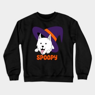 Spoopy Wolf in Witch’s Hat - White Crewneck Sweatshirt